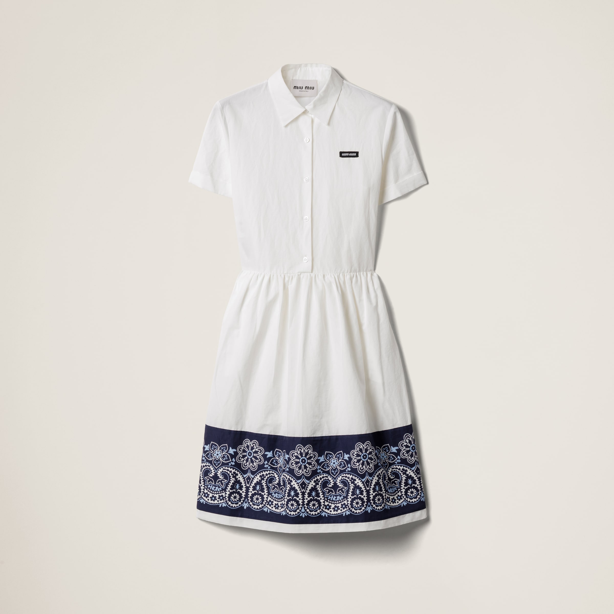 Miu Miu Bandana-print Poplin Midi Dress