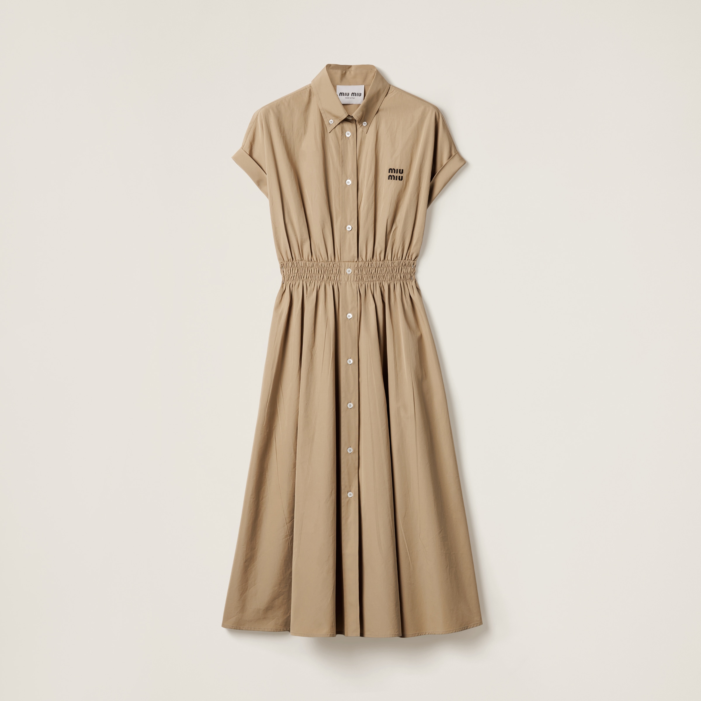 ワンピース MiuMiu DRESS (MF5497SOOO15Q9 F022X) Blue/white Knit And Poplin Mini-dress | Miu Miu