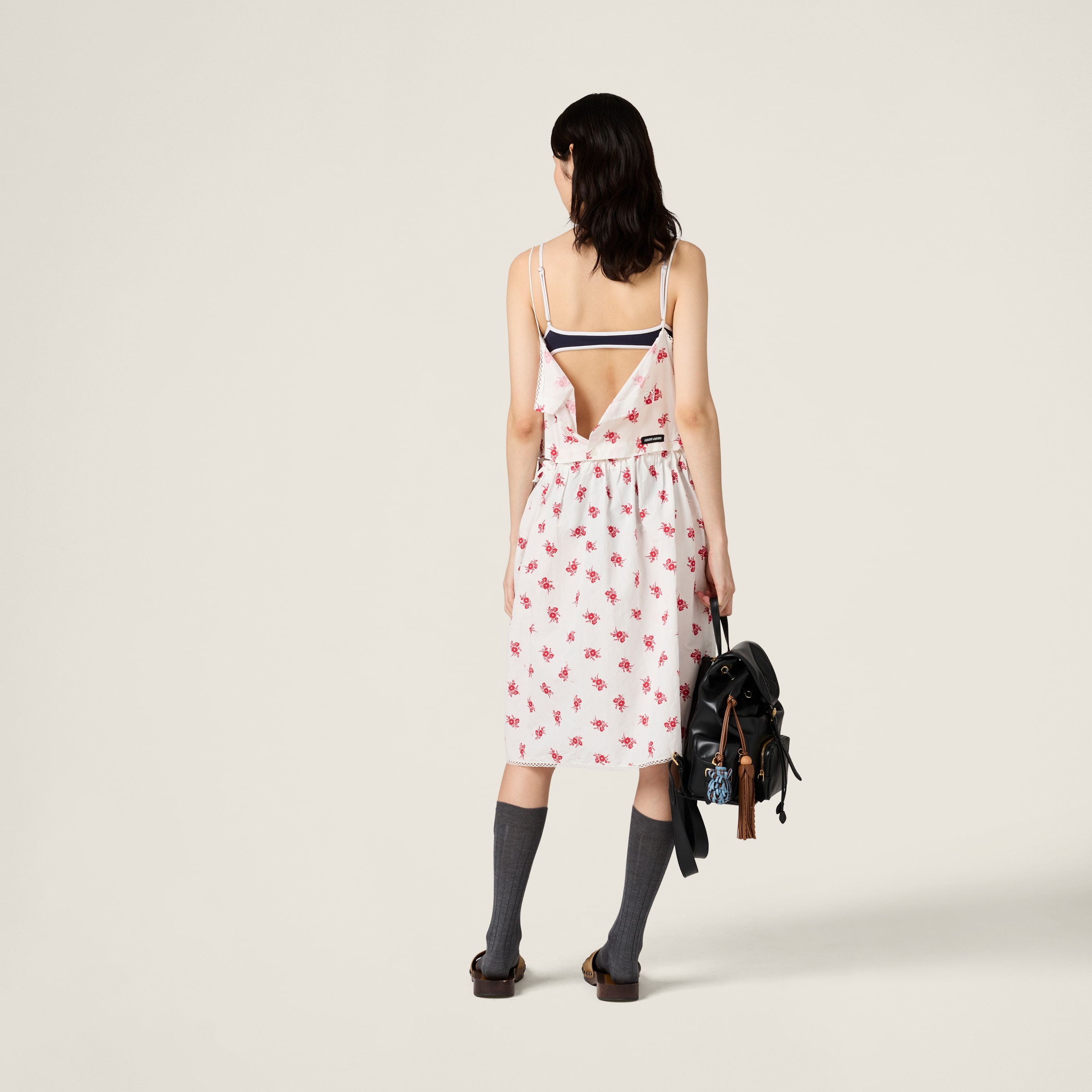 MiuMiu スラブ ポプリン ミニドレス ワンピース MiuMiu スラブ ポプリン ミニドレス ワンピース (MiuMiu