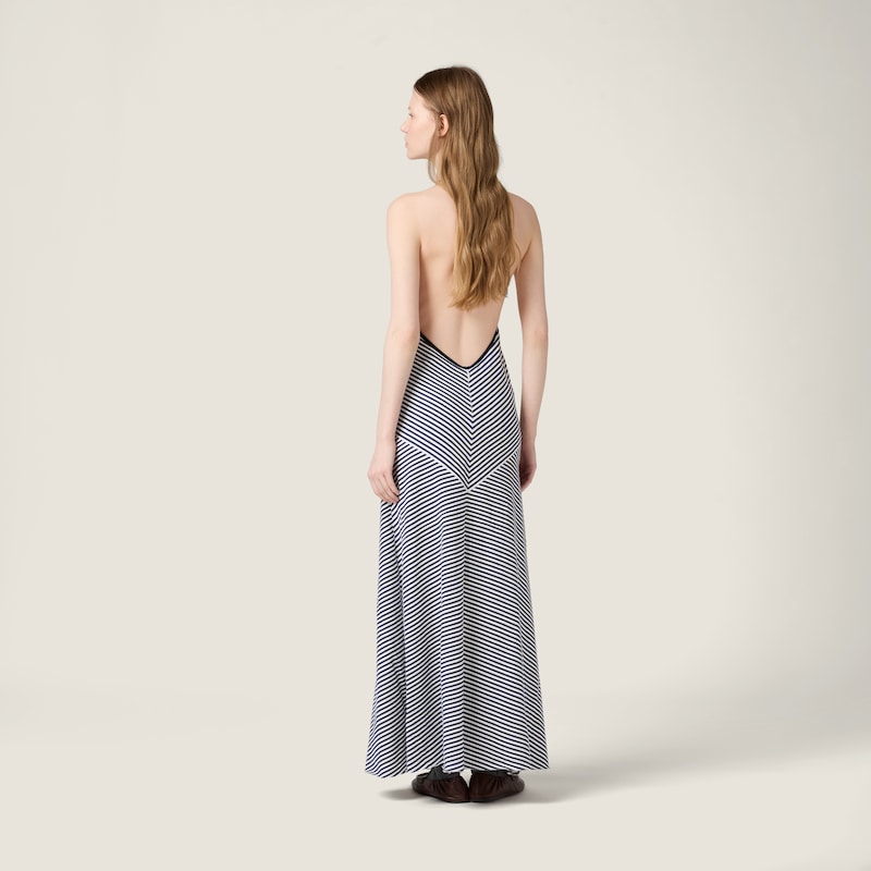 Striped jersey maxi dress