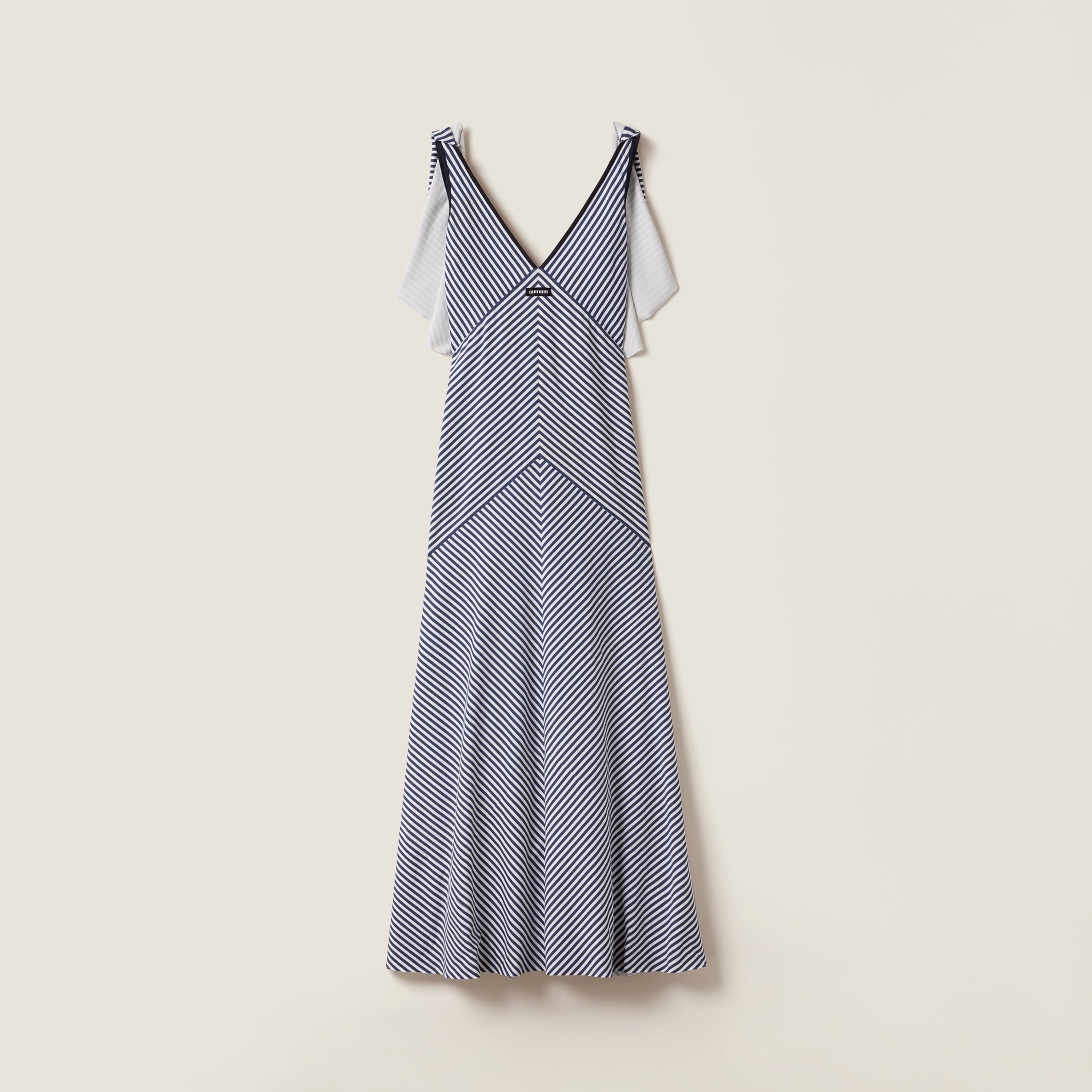 Striped jersey maxi dress