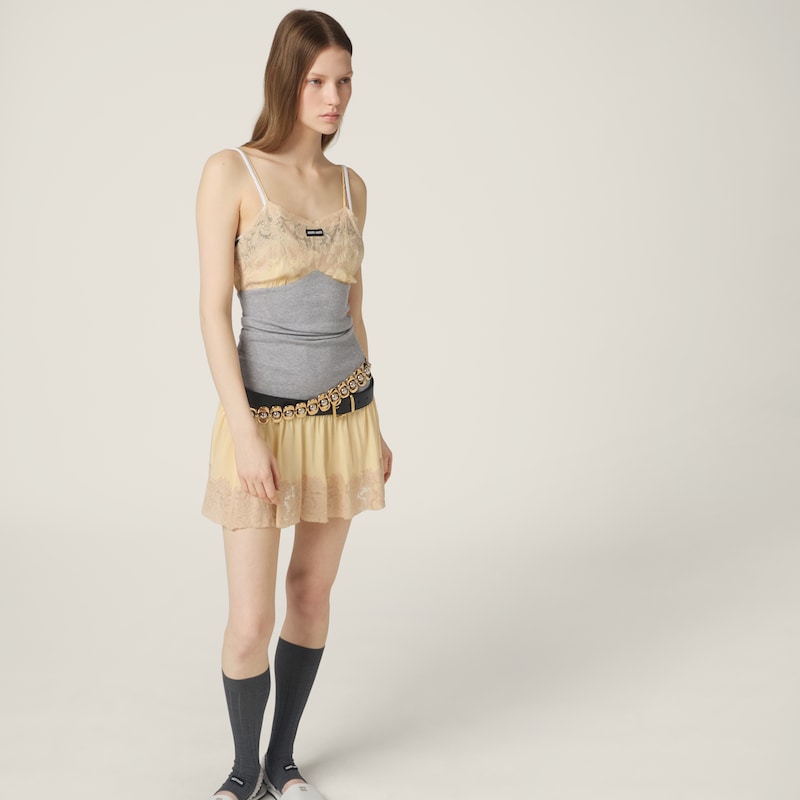 Silk and jersey dress