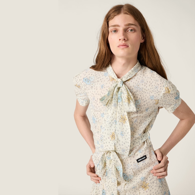 Robe longue en crêpe de Chine