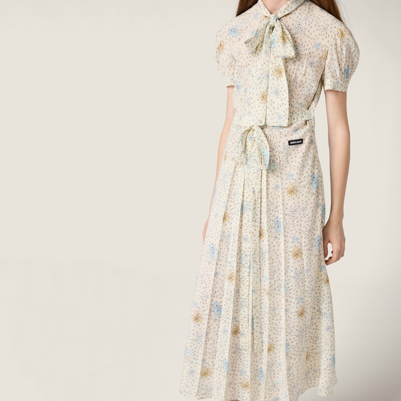 Robe longue en crêpe de Chine