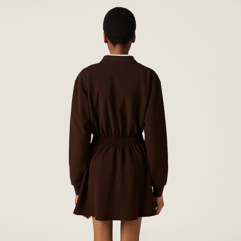 Cotton piqué mini-dress