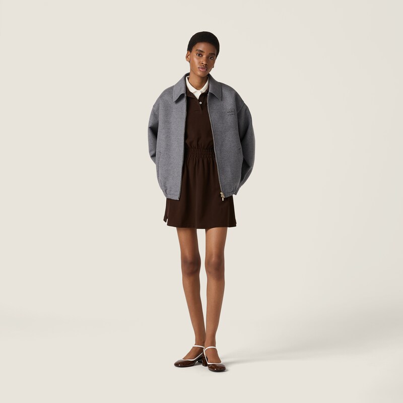 Cotton piqué mini-dress