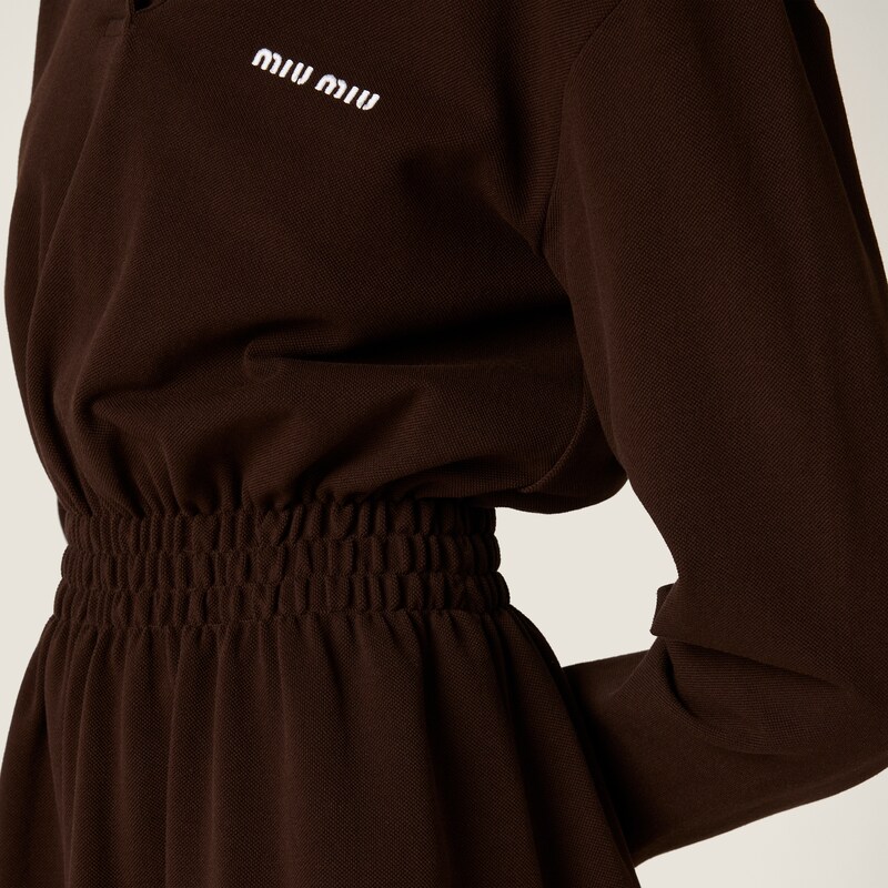 Cotton piqué mini-dress