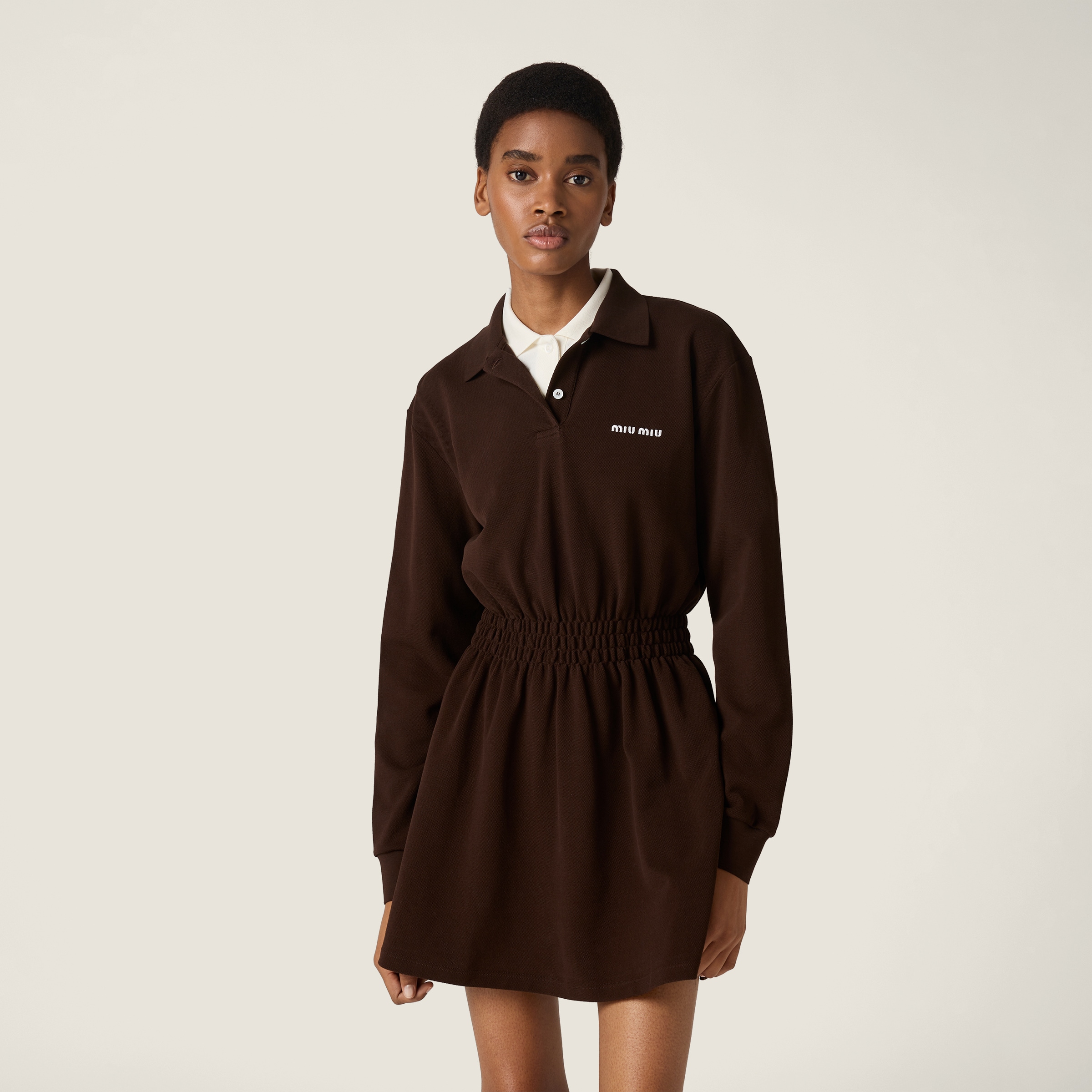 Miu Miu Cotton Piqué Mini-dress