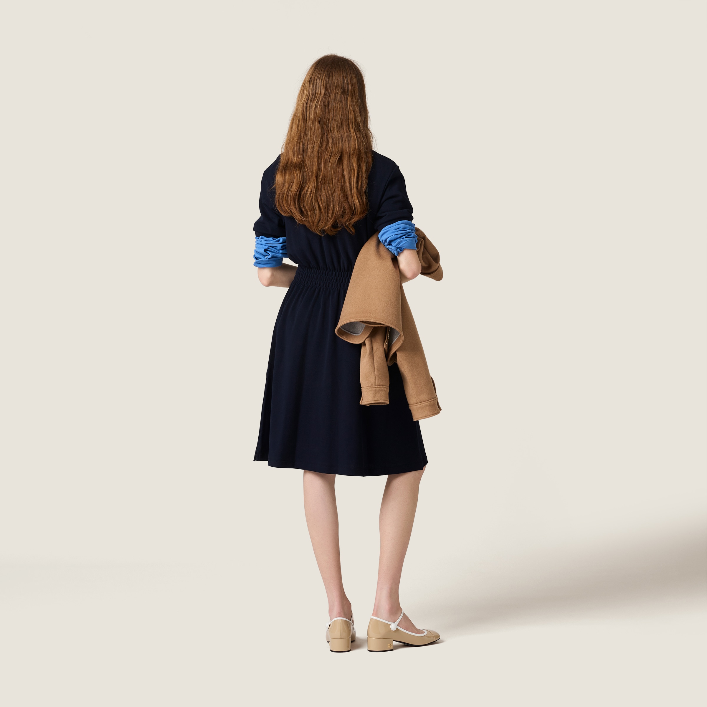 オールインワン・サロペット Aspesi Midnight Blue Cotton Pique Midi Dress Aspesi Midnight Blue Cotton Pique Midi Dress | ShopSimon
