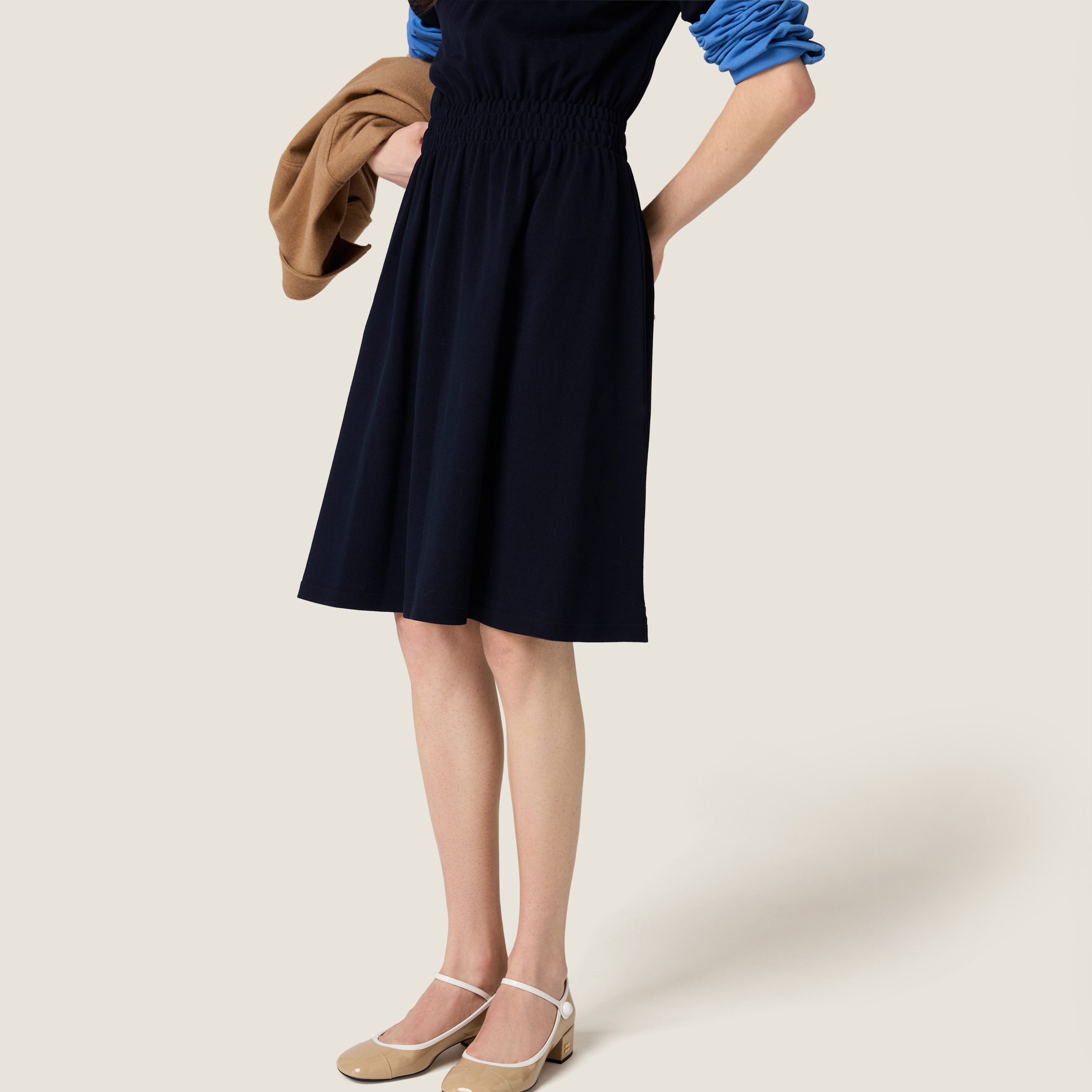 Navy Cotton Piqué Dress | Miu Miu