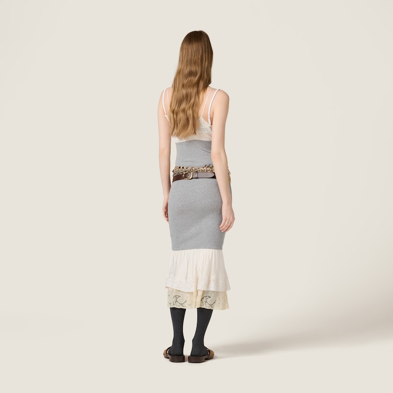 Silk and jersey dress