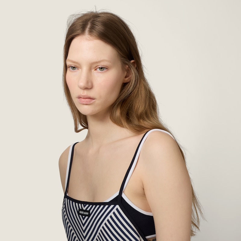 Çizgili Jarse Elbise