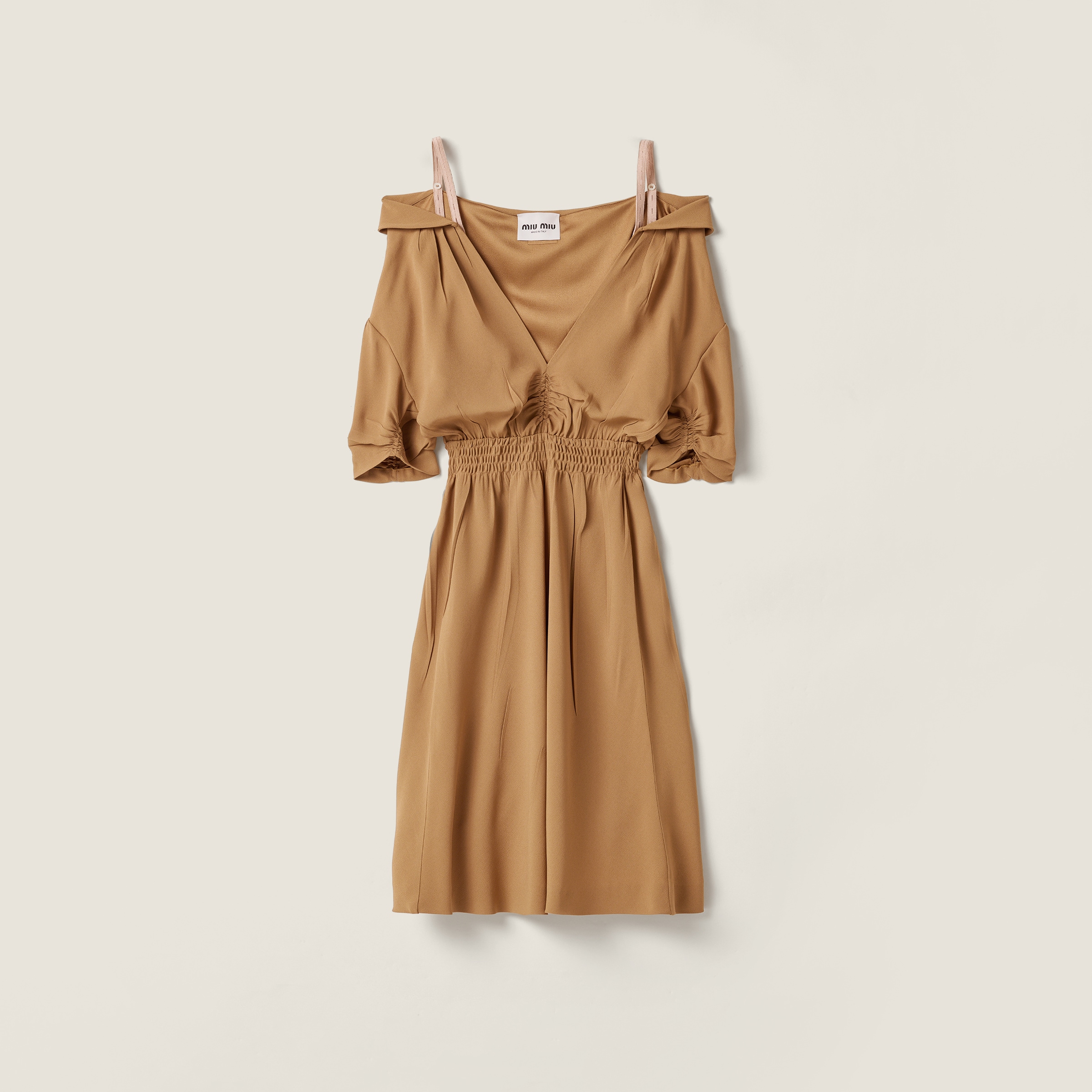 Miu Miu Sablé Dress In Brown
