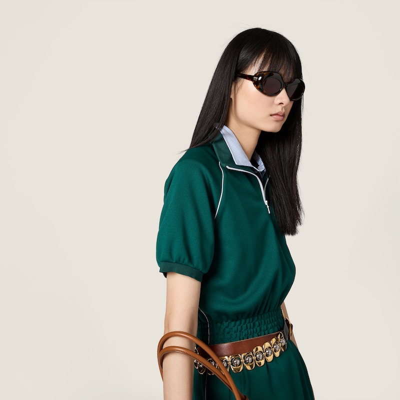 Technical jersey mini-dress