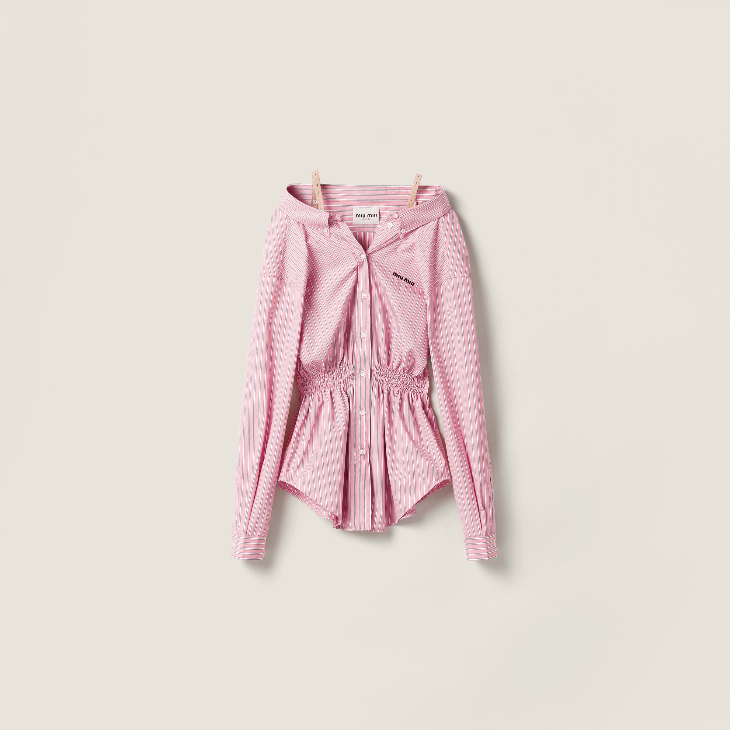 Striped poplin dress