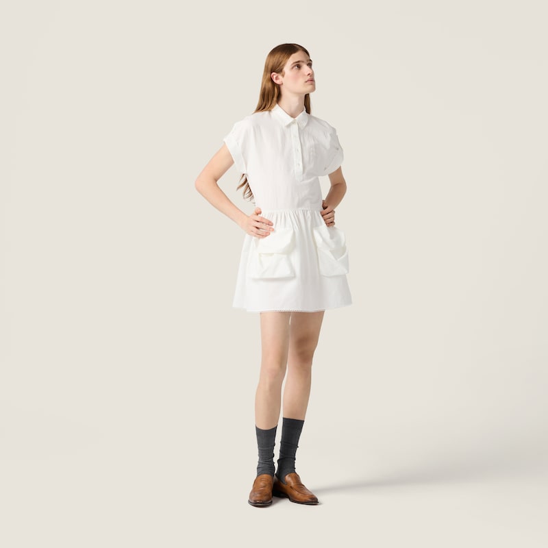 Slubbed poplin dress