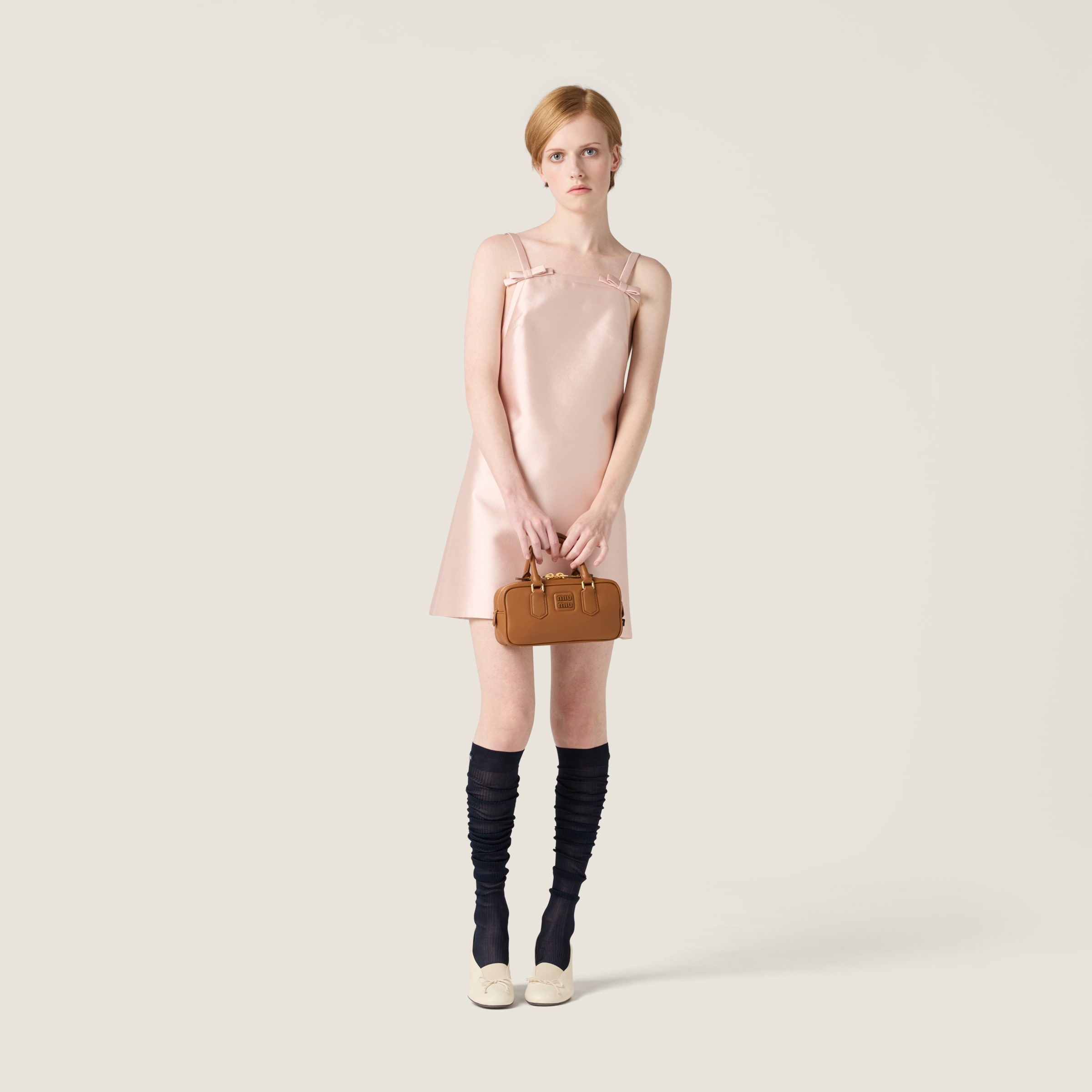Miu Miu Silk And Wool Mini-dress In Pink