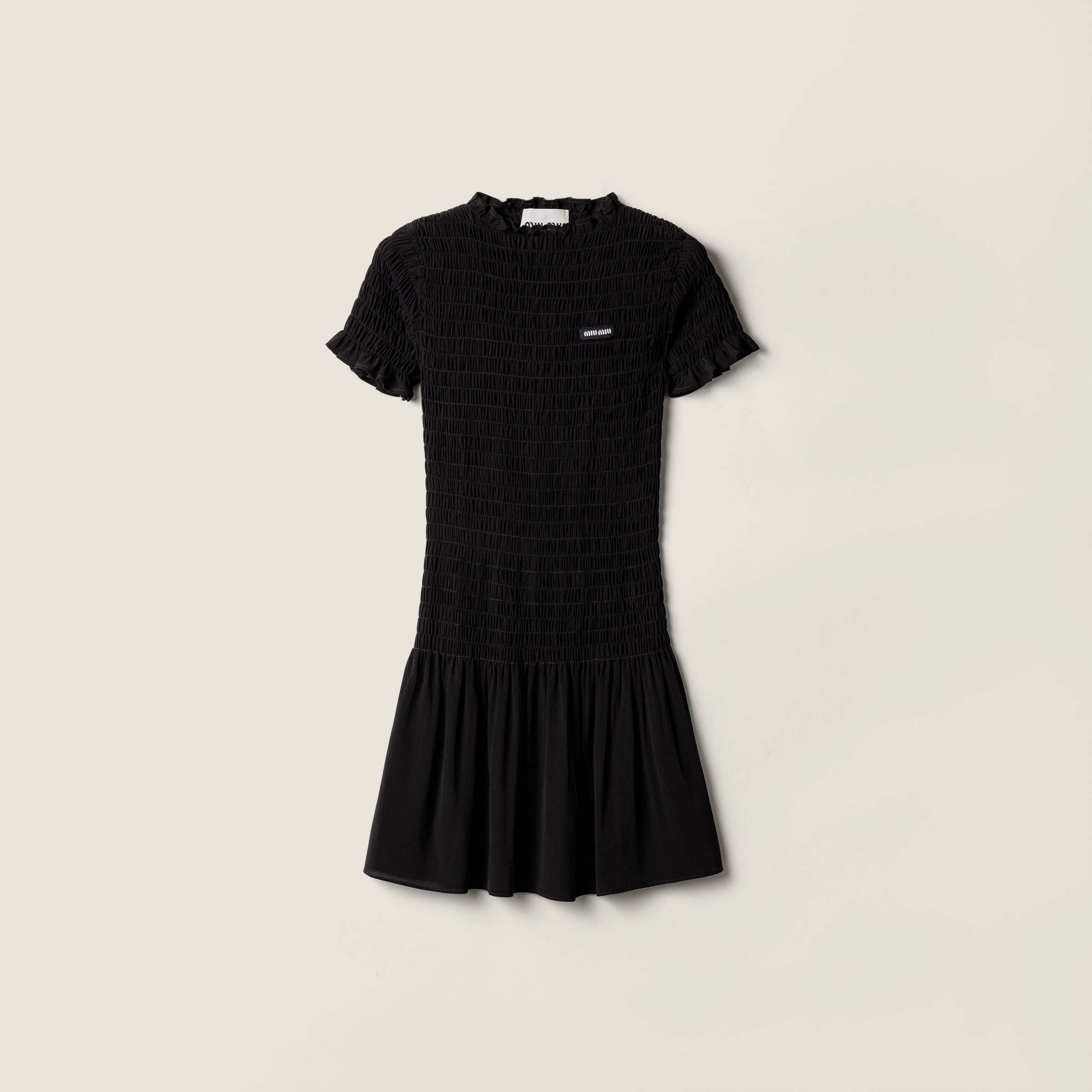 Miu Miu Georgette Mini-dress In Black
