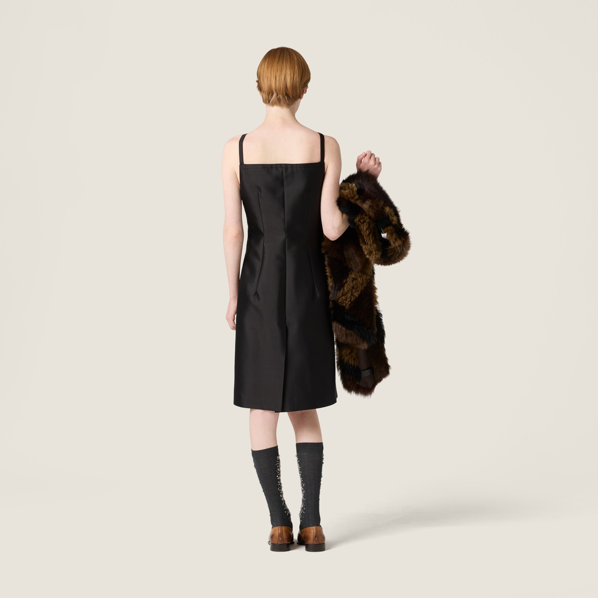 Black Silk And Wool Mini-dress | Miu Miu - United States
