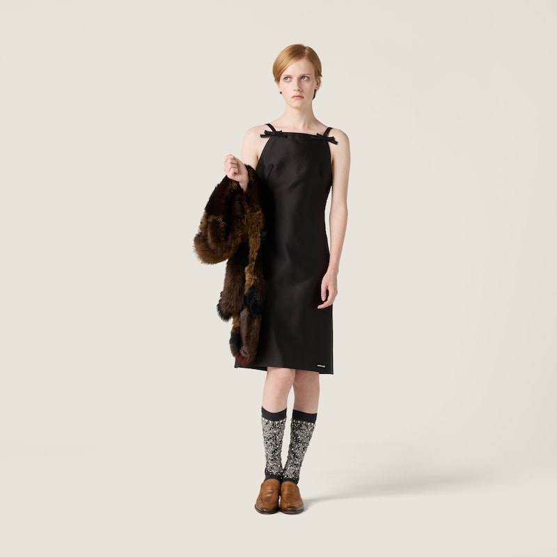 Silk and wool mini-dress