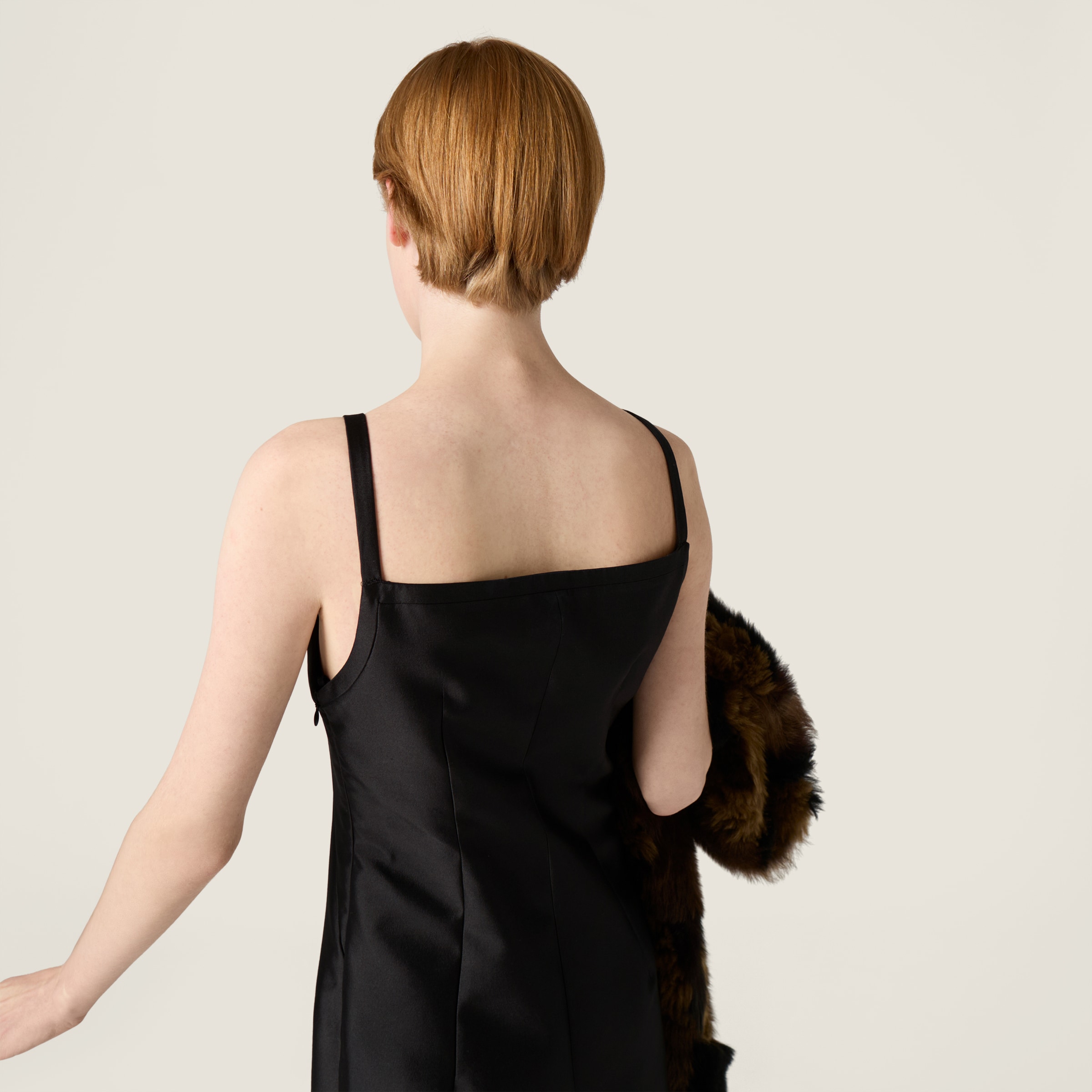 Miu Miu Silk and Wool Mini-Dress - Black