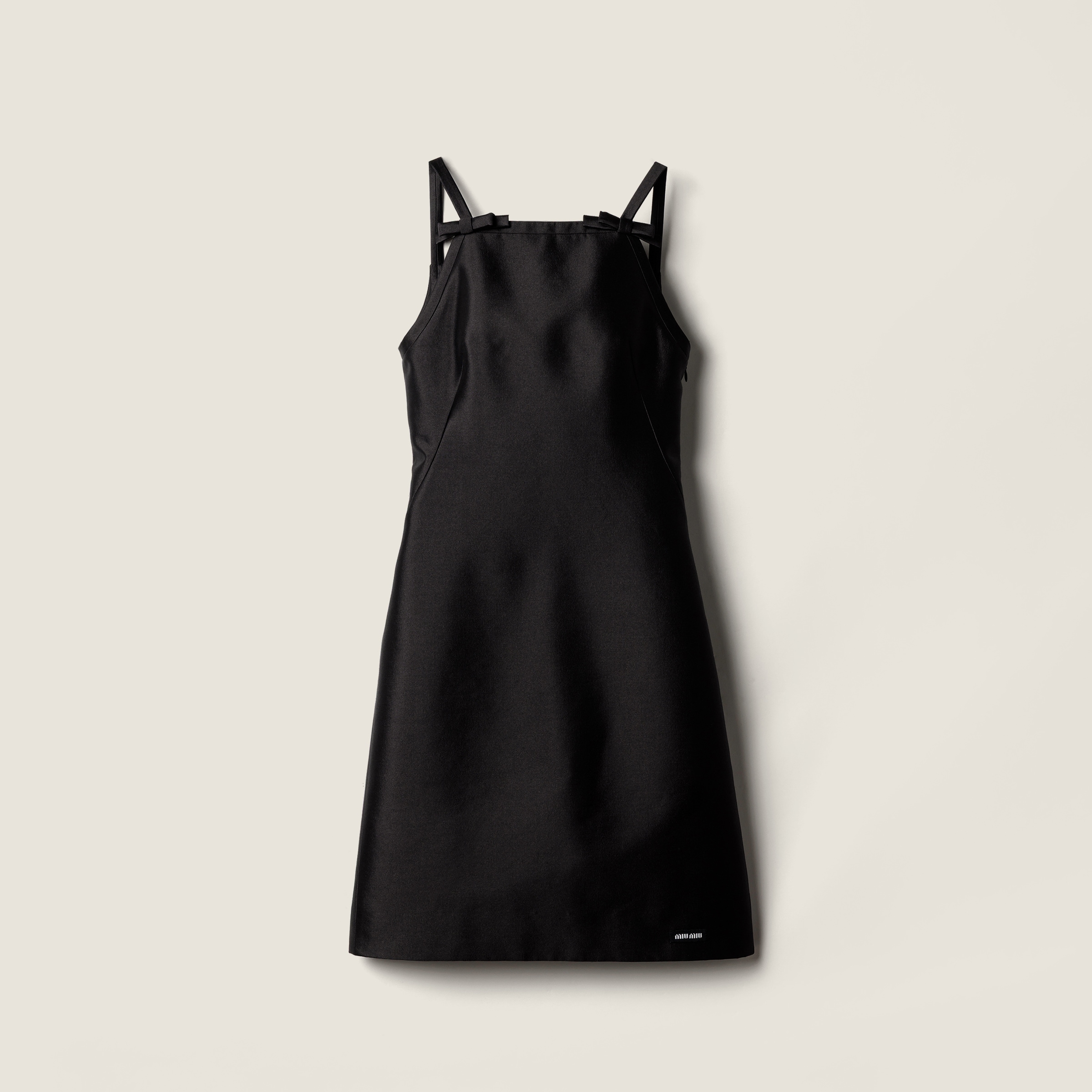 Miu Miu Silk And Wool Mini-dress In Black