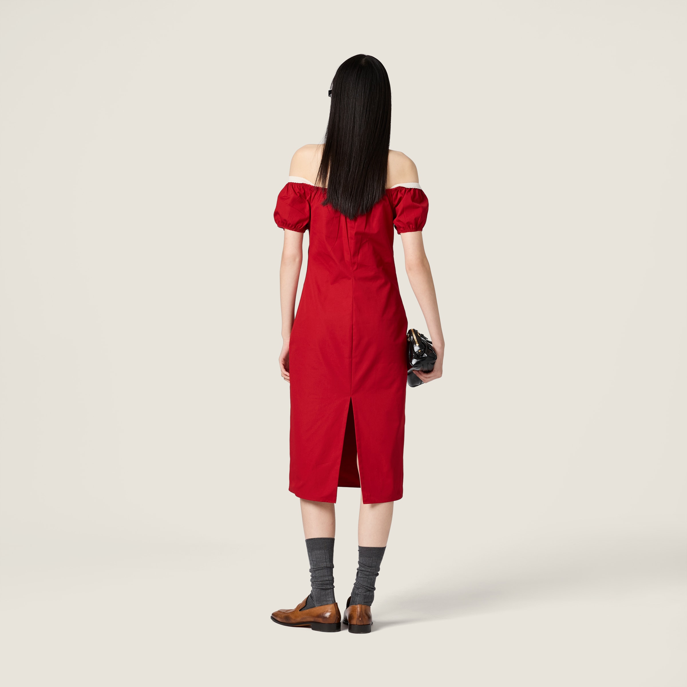 Red Poplin Dress | Miu Miu - United States Red Poplin Dress | Miu Miu - United States