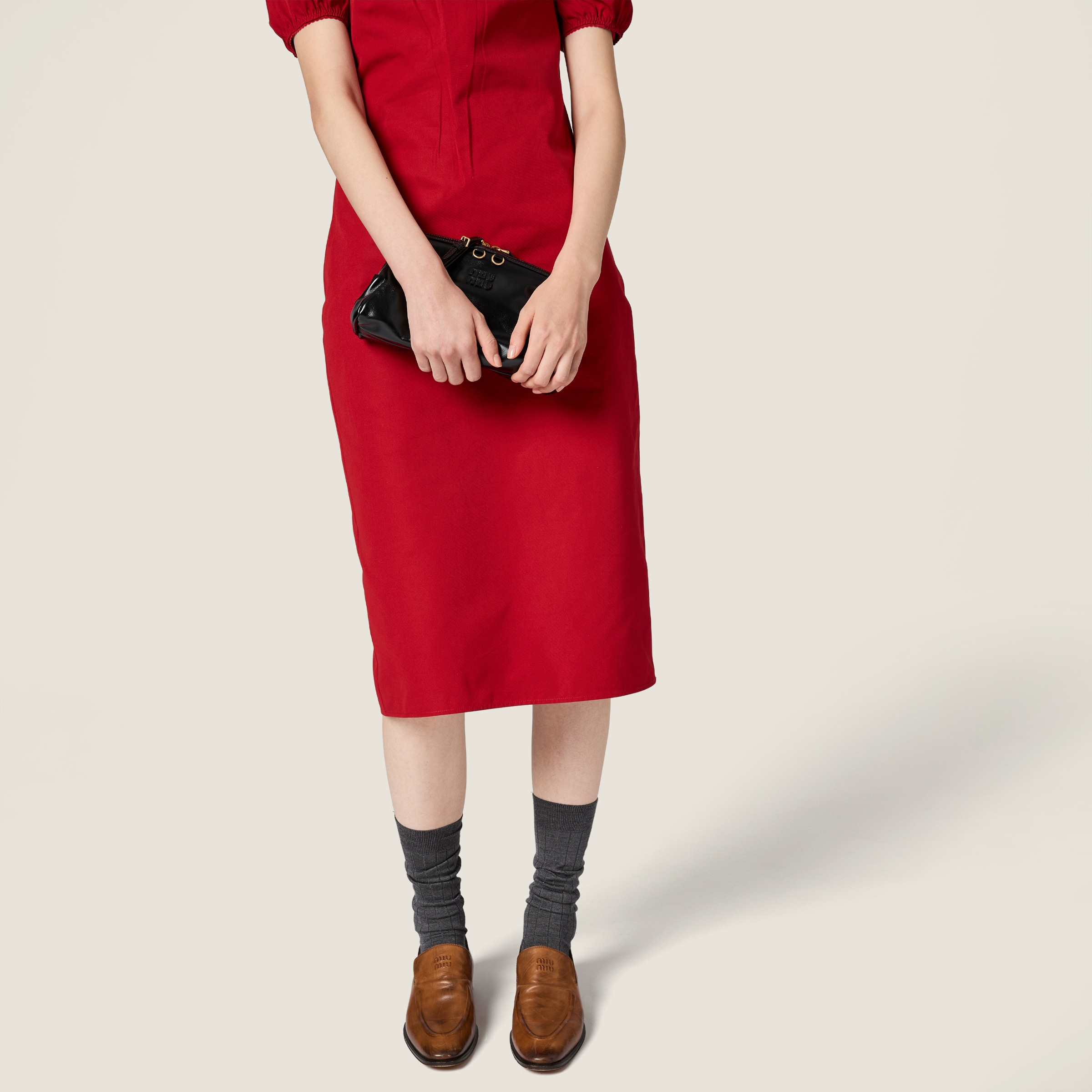 Miu Miu Poplin Dress, Woman, Red, Size 36