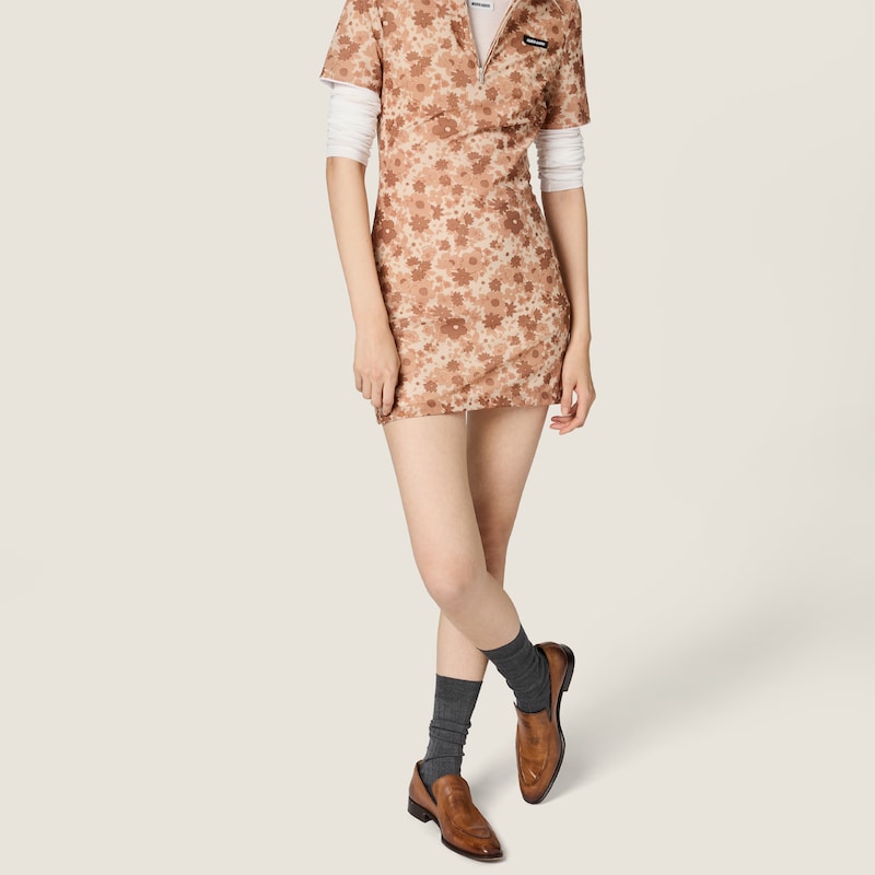 Stretch fabric mini-dress