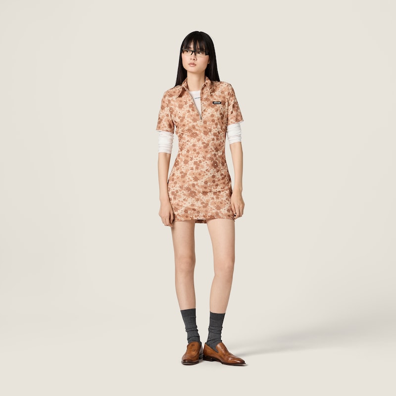 Stretch fabric mini-dress