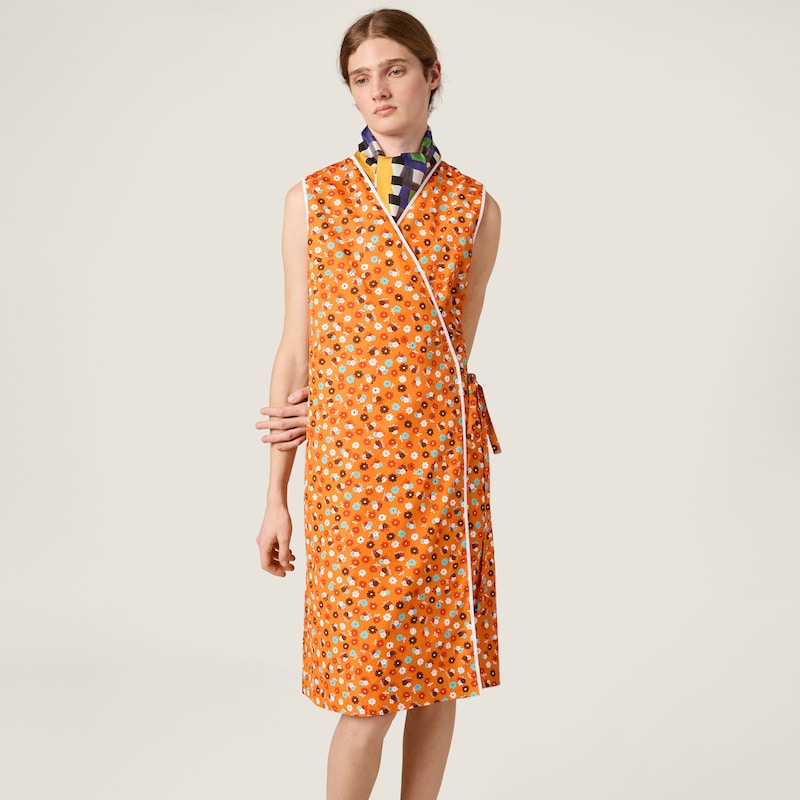 Robe portefeuille en popeline