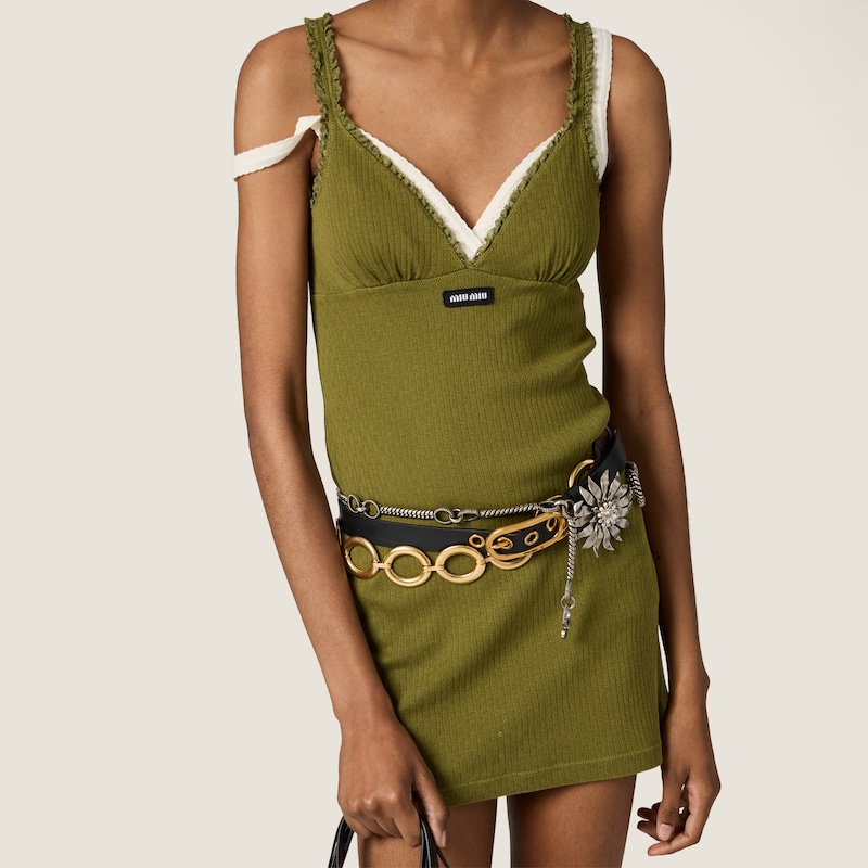 Garment-dyed cotton mini dress