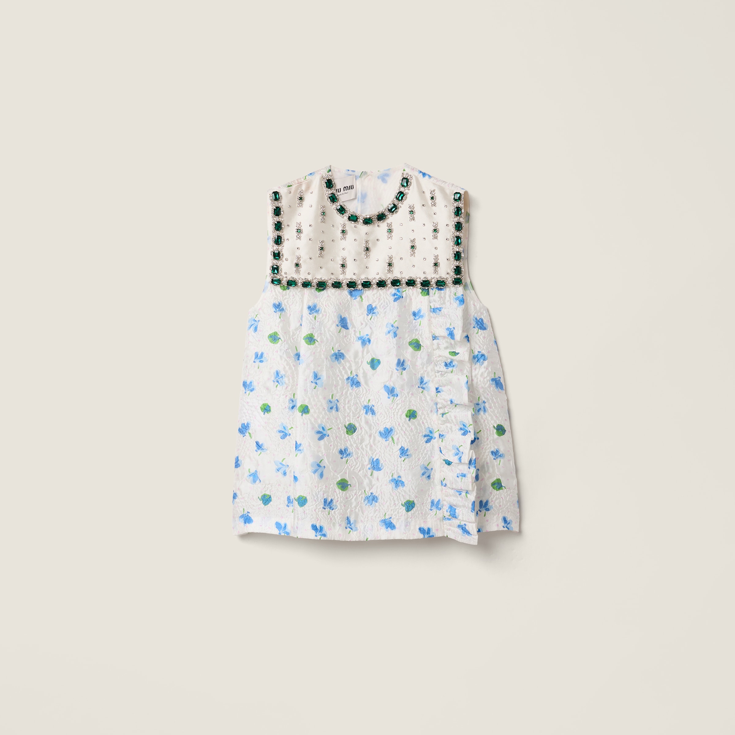 Cloqué mini-dress with crystals