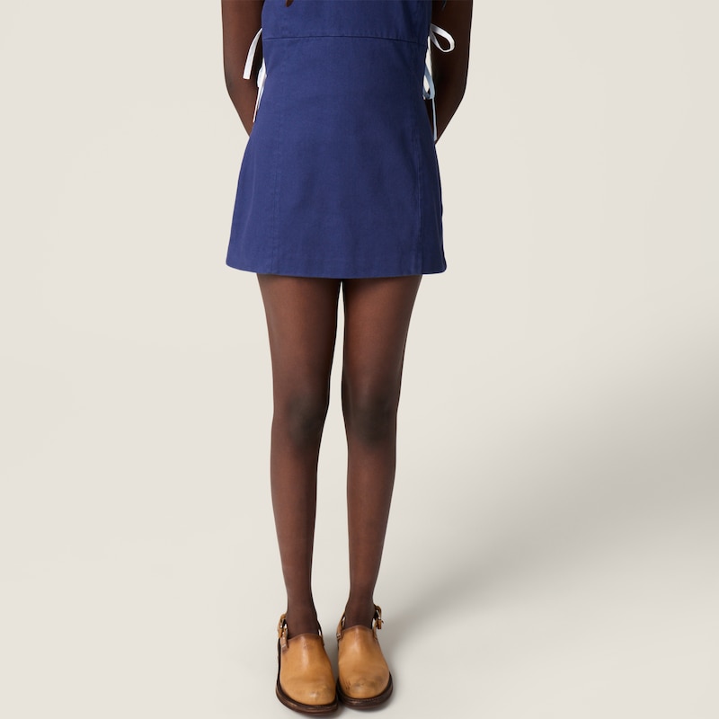 Garment-dyed gabardine mini-dress