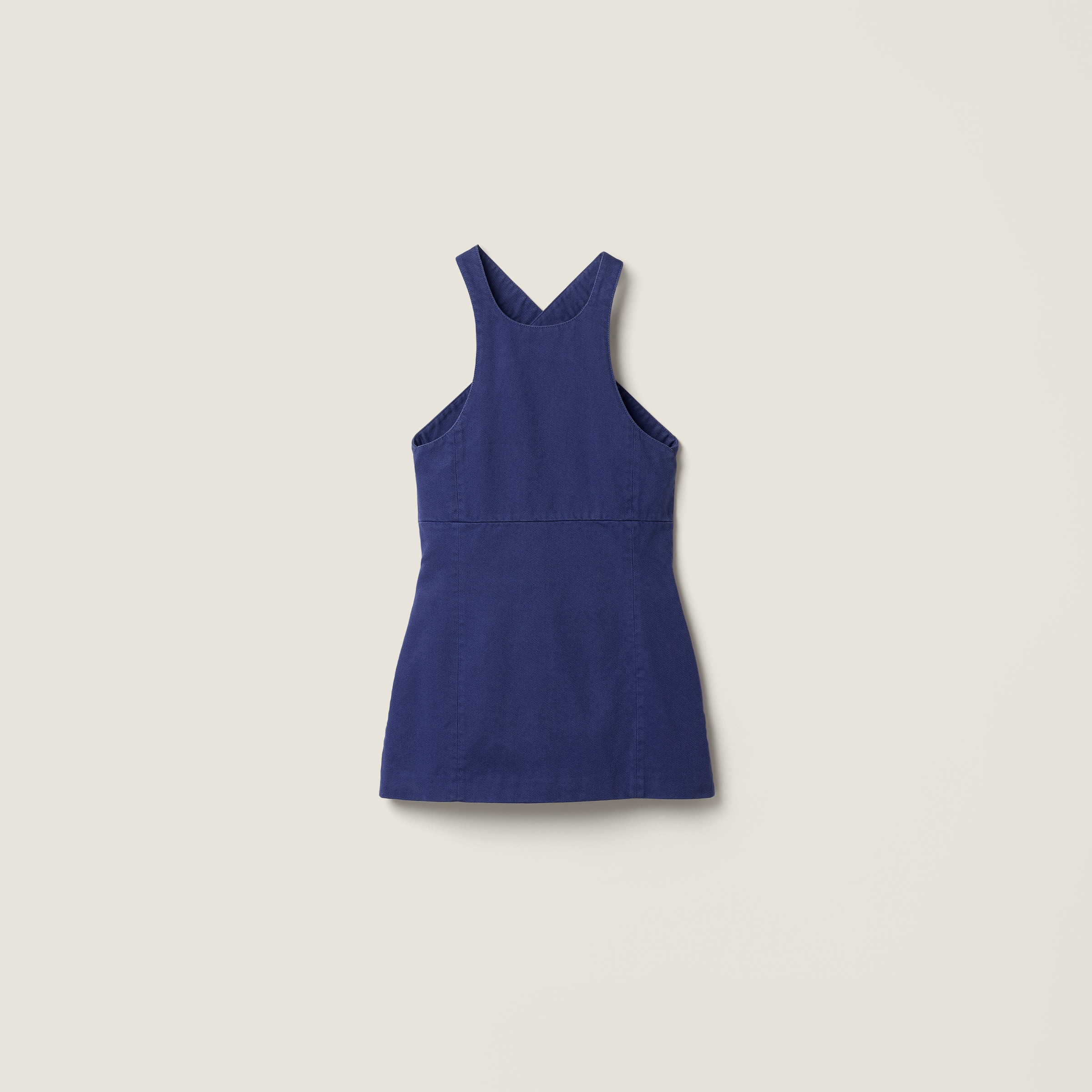 Garment-dyed gabardine mini-dress