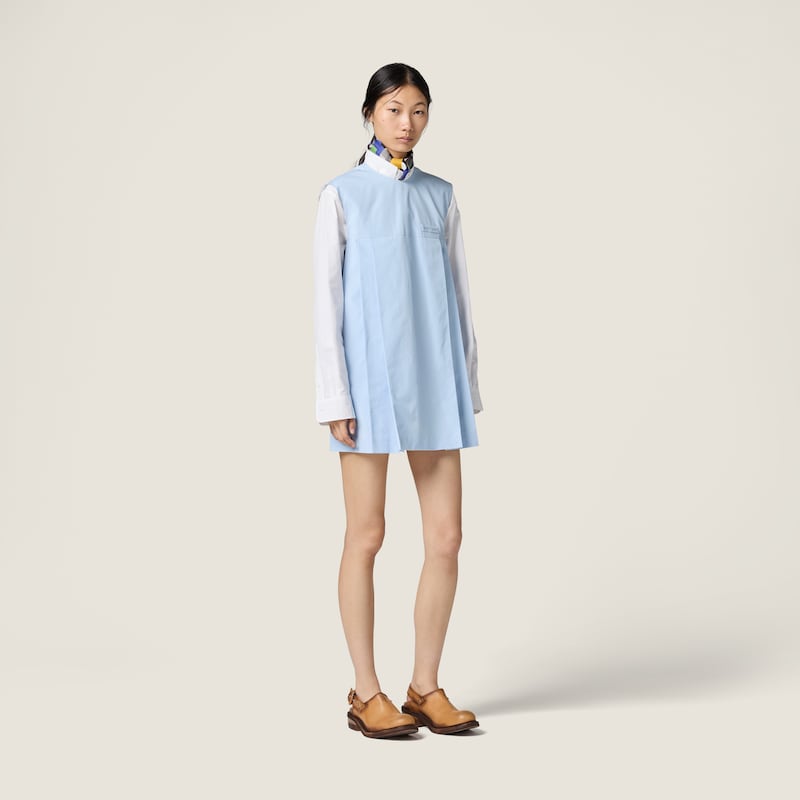 府绸迷你连衣裙