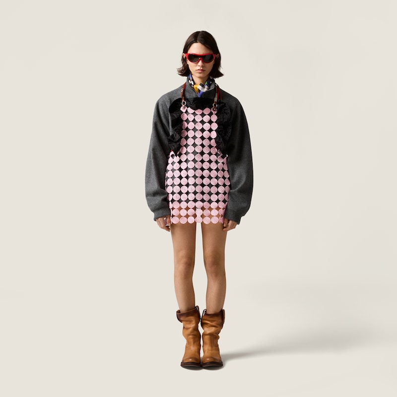 Macramé and leather apron