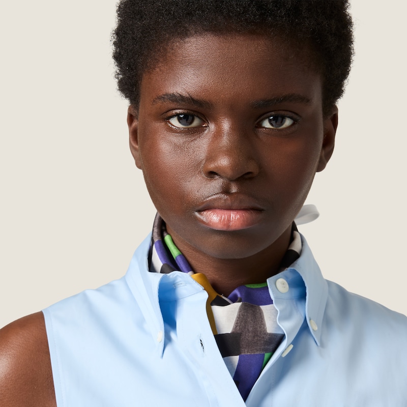 Poplin side tie dress