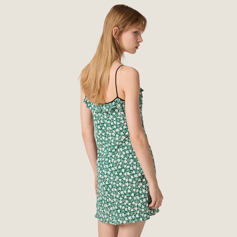 Crepe de chine mini-dress