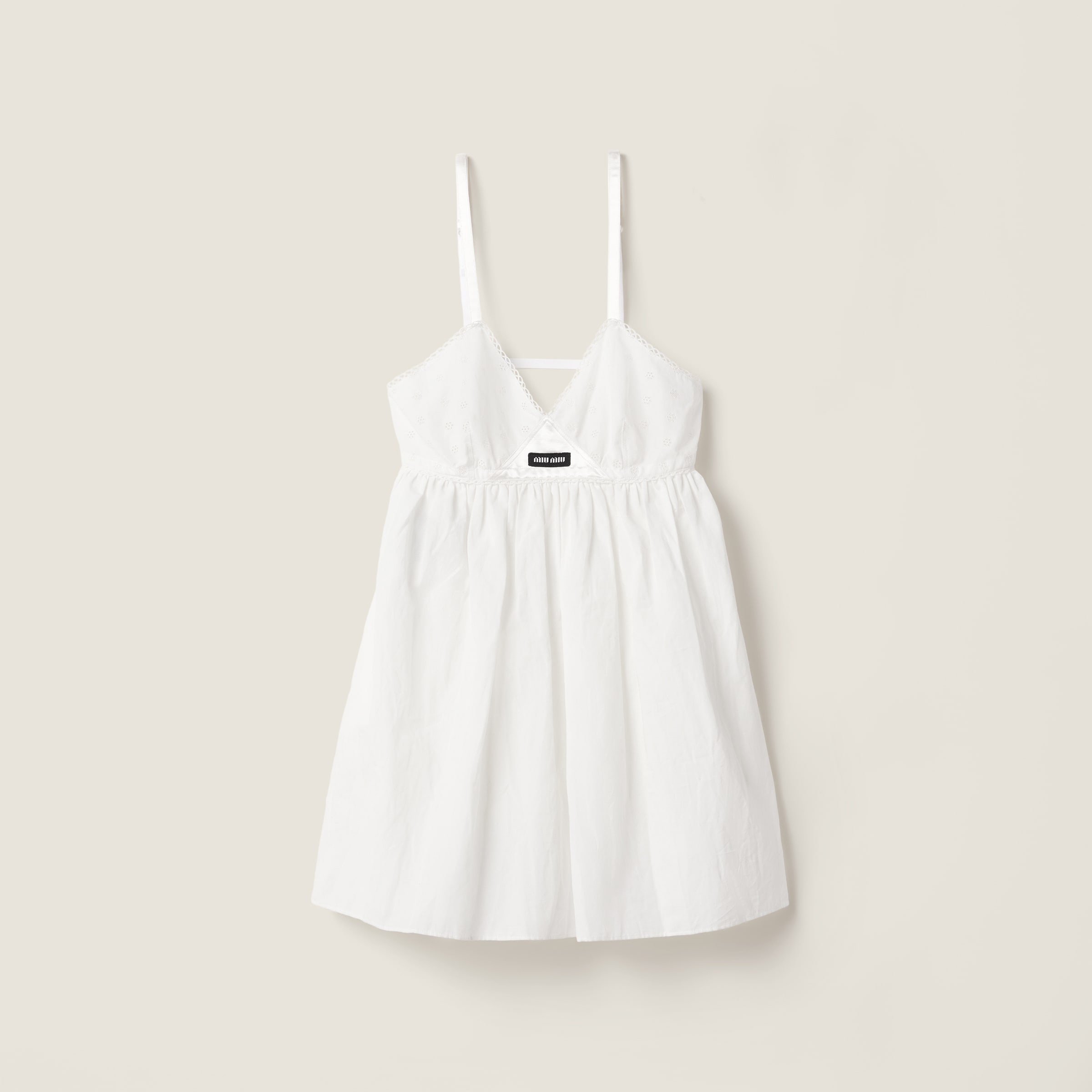 Slubbed poplin and eyelet lace mini-dress from Miu Miu - $3,300