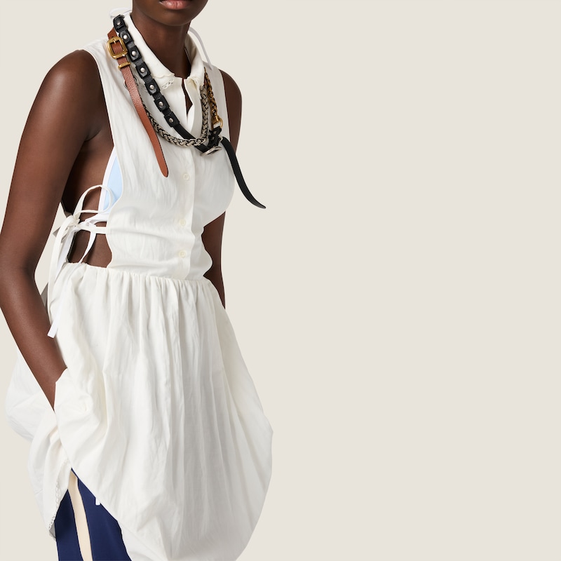 Slubbed poplin dress