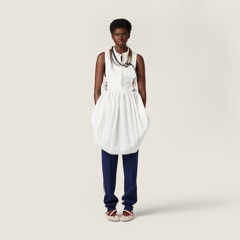 Slubbed poplin dress