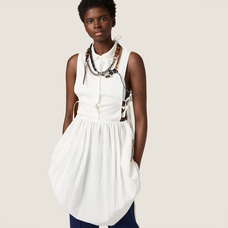Slubbed poplin dress