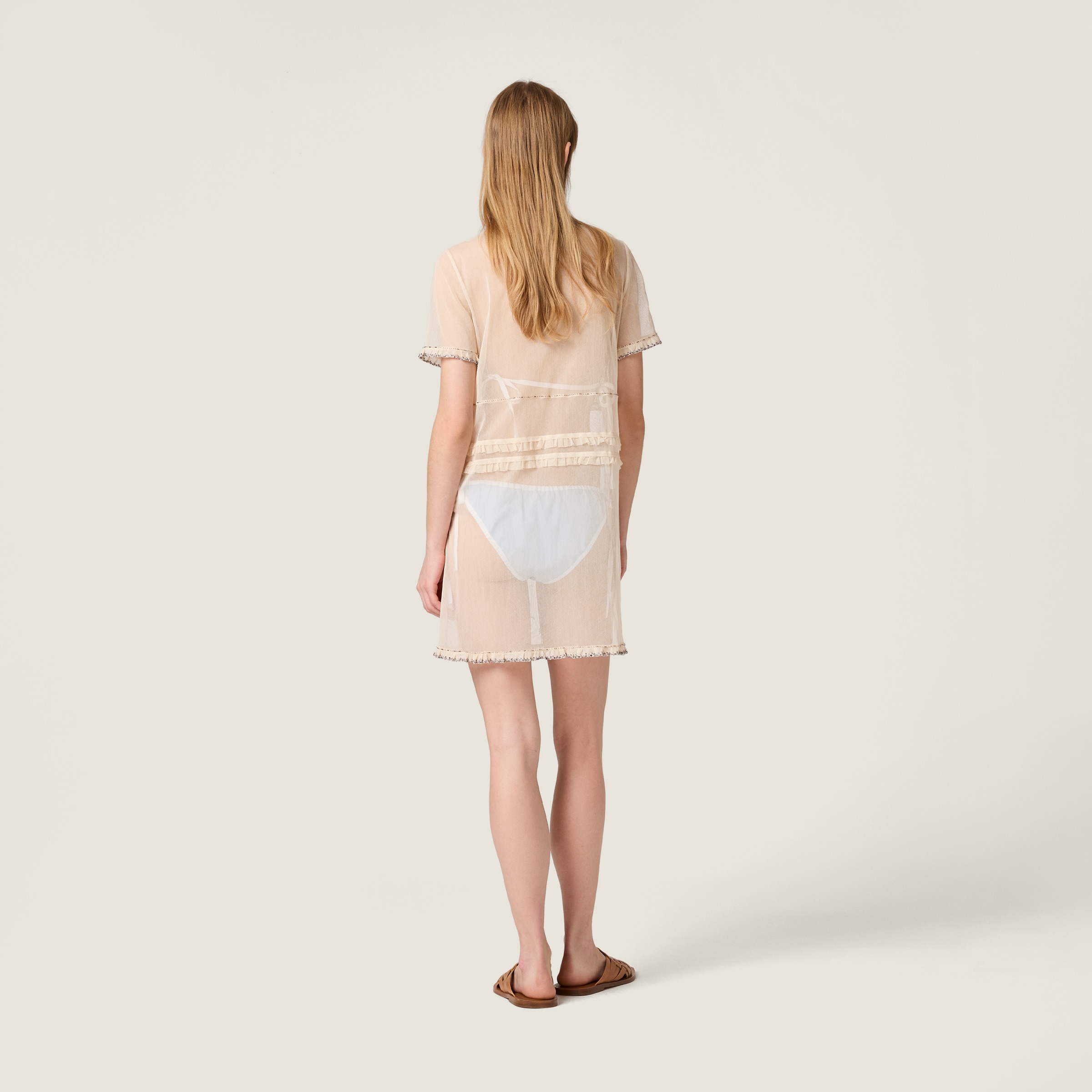 Embroidered tulle mini-dress - thumbnail 3