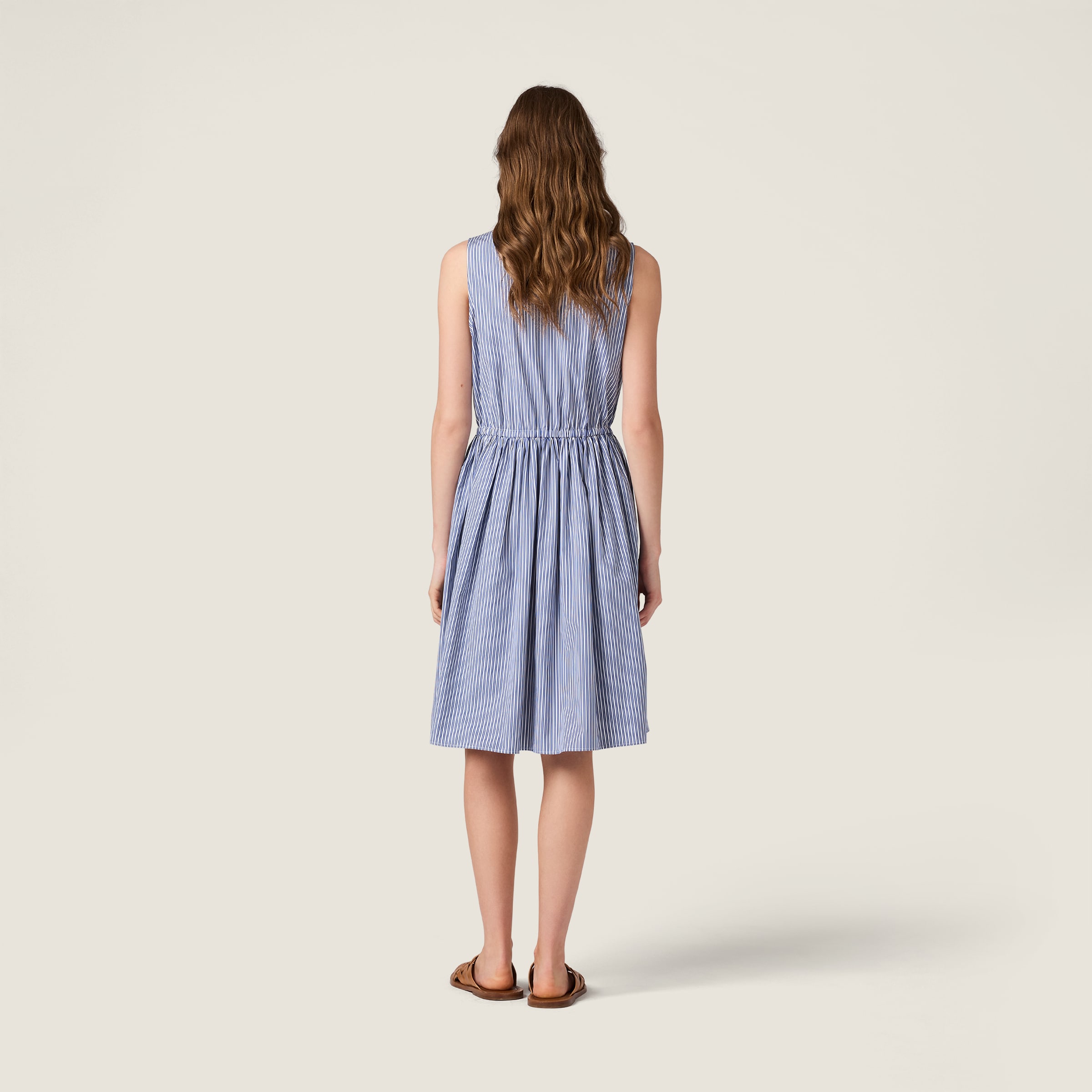 Vertical stripe poplin mini-dress - thumbnail 3