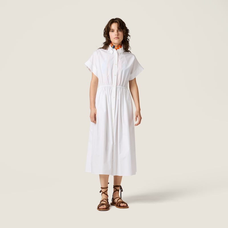 Poplin midi-dress