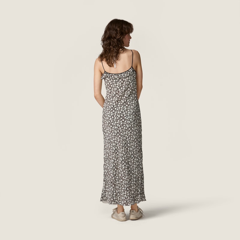 Long crepe de chine dress
