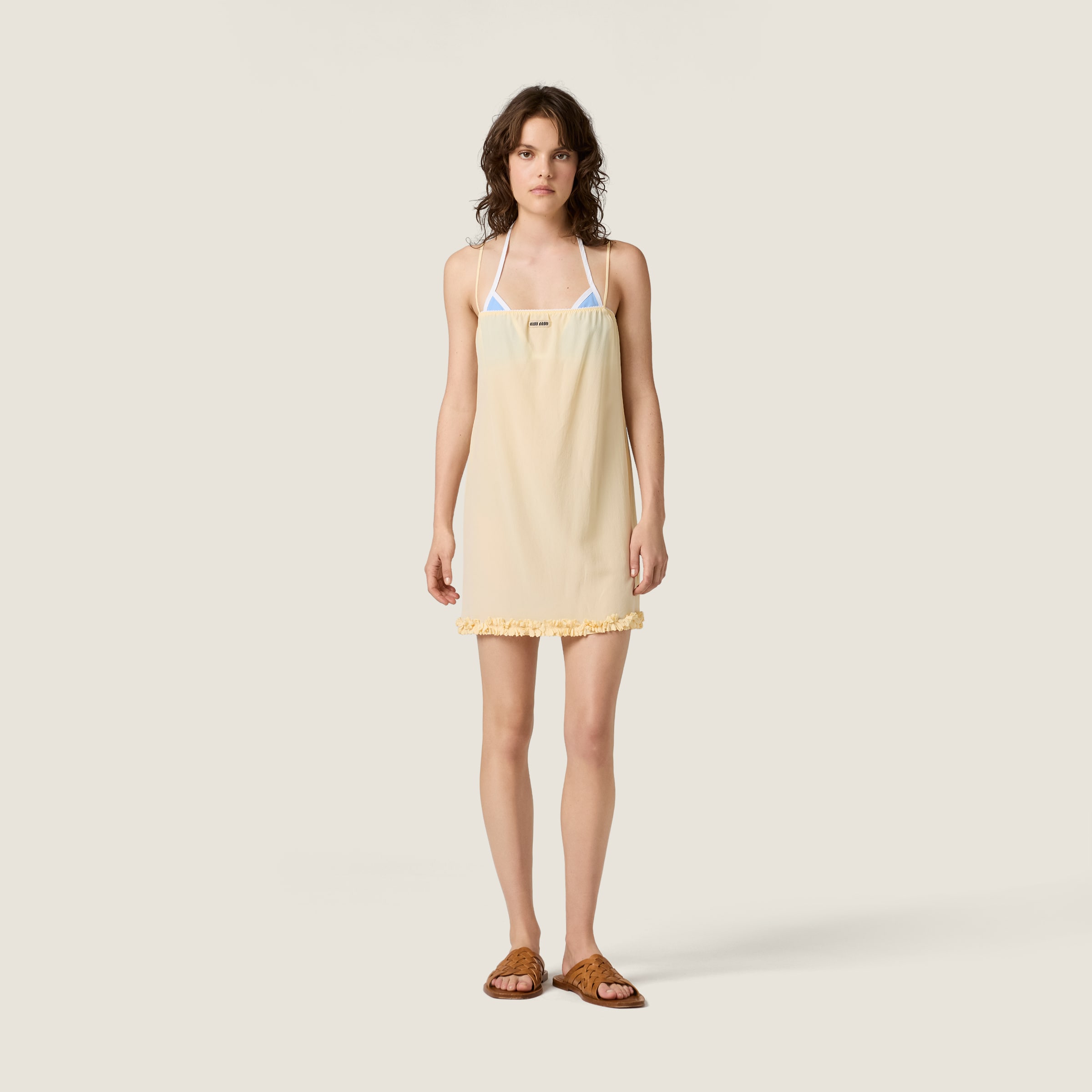 Embroidered marocain crepe dress - thumbnail 2