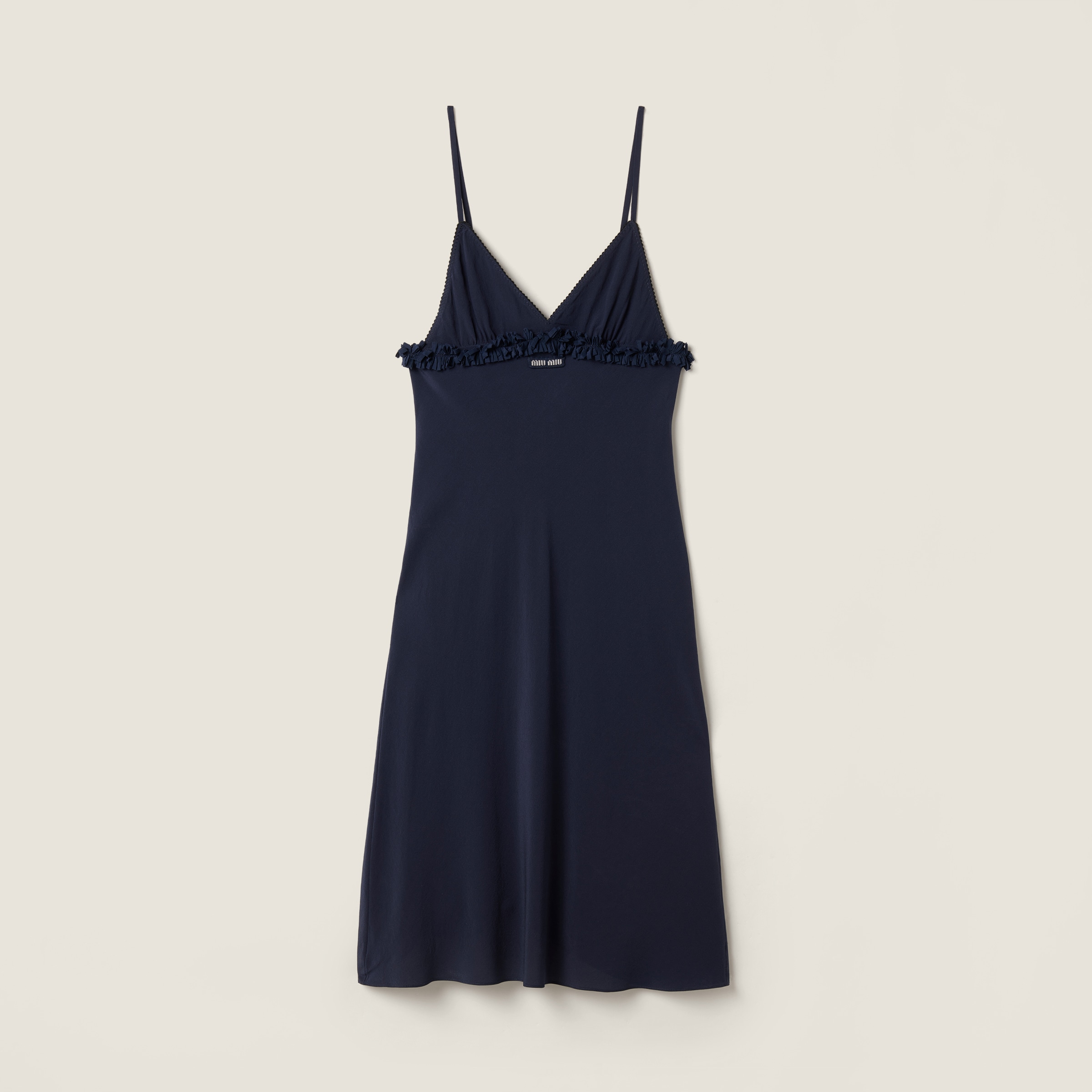 Embroidered marocain crepe dress from Miu Miu - $3,150