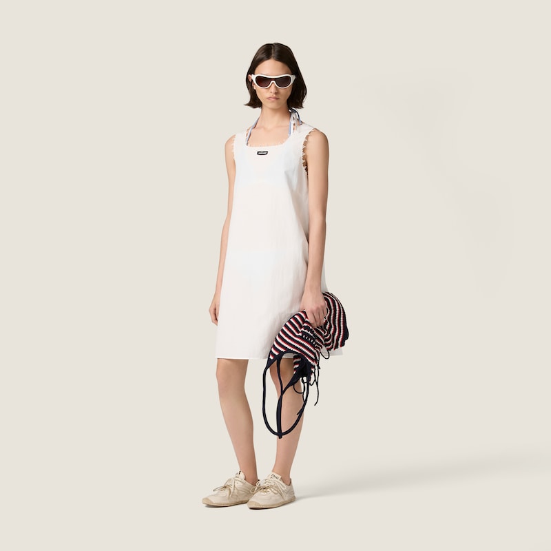 Robe en popeline flammée